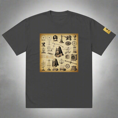 "DAVINCI" unisex Oversized graphic print faded t-shirt