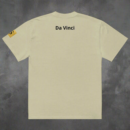 "DAVINCI" unisex Oversized graphic print faded t-shirt