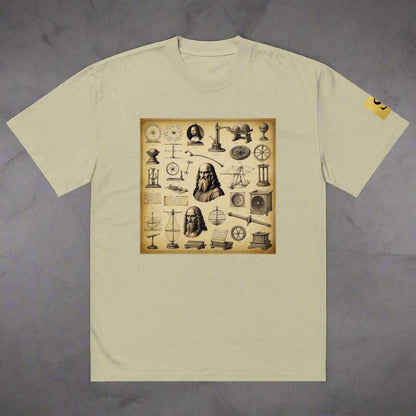"DAVINCI" unisex Oversized graphic print faded t-shirt
