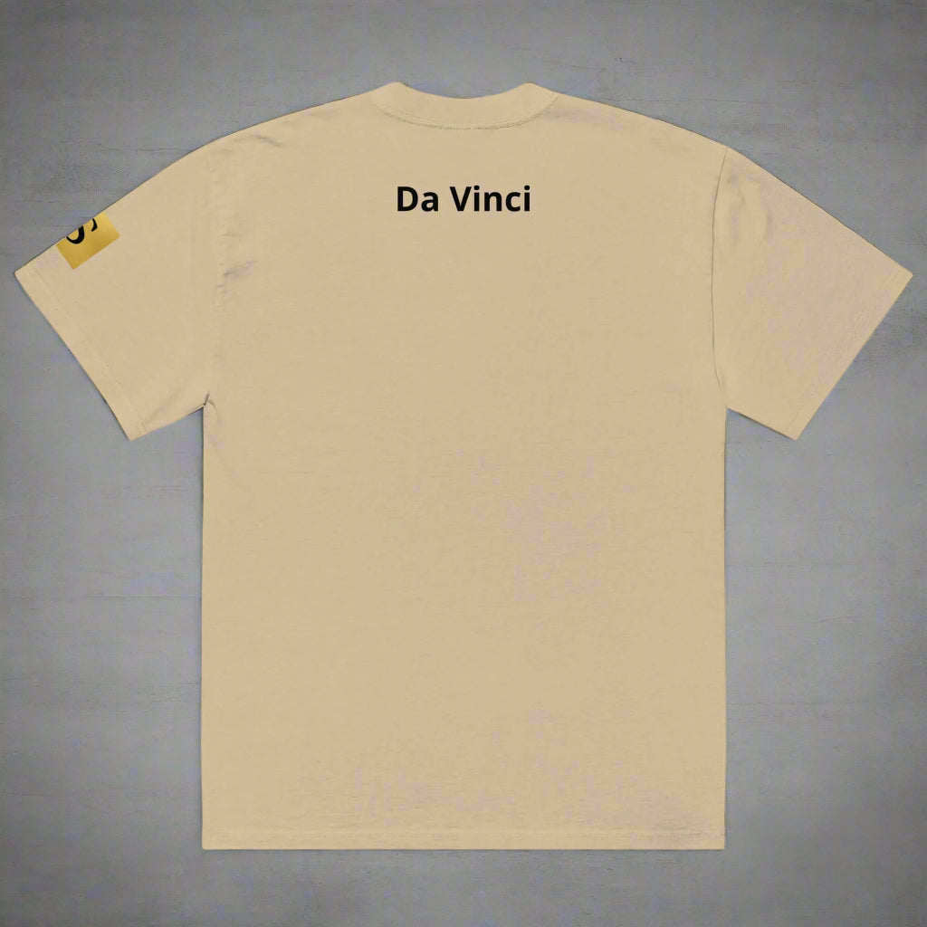 "DAVINCI" unisex Oversized graphic print faded t-shirt