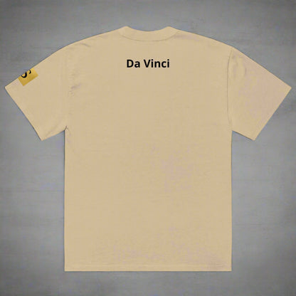 "DAVINCI" unisex Oversized graphic print faded t-shirt
