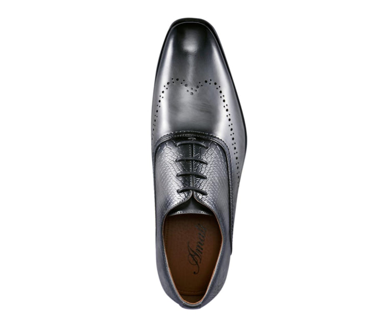 Buy Amali Burke Elegant Grey Oxfords Men’S Leather - Oxfords from Don’t Panic Shoes | Best Prices & Fast Shipping