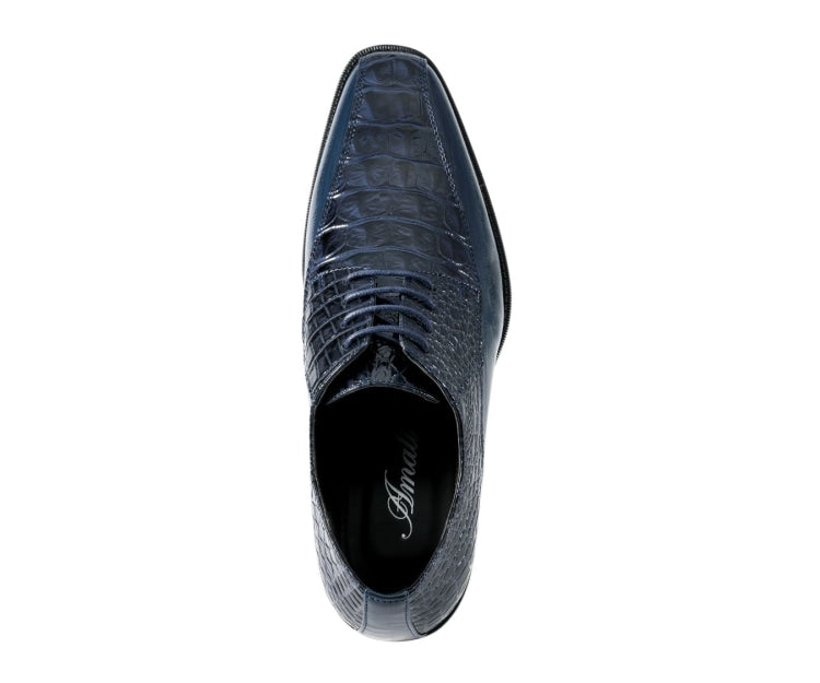 Harvey Navy men's dress shoes in classic navy blue color with sleek leather finish and stylish lace-up design