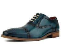 Thumbnail for Asher Green Men's Genuine Leather Oxford Lace Up with Perforations and Smooth Cap Toe Dress Shoe, Style AG135