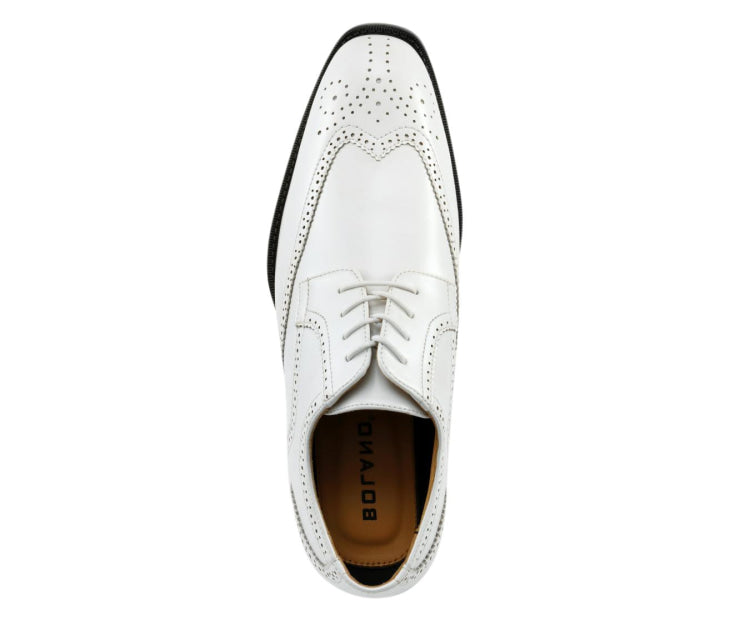 Buy Bolano Elwyn White Men’S Derby Brogue Pu Leather Shoes - Oxfords from Don’t Panic Shoes | Best Prices & Fast Shipping