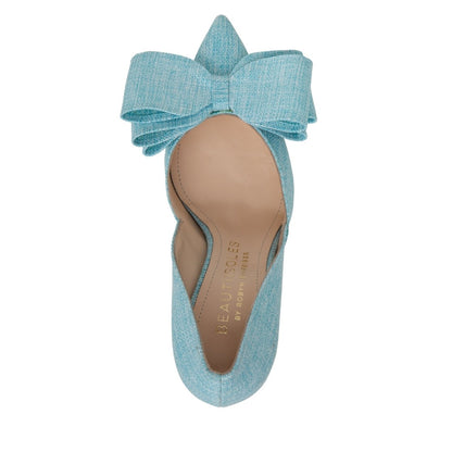 OxSana Handmade Italian Linen Pump Women’s Leather Lined Heels by Beautiisoles – Don't Panic Shoes