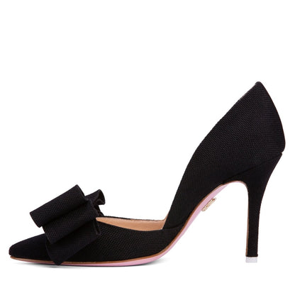 Oxsana Italian Linen Pump Womens Leather Lined Closed Toe Heels by Beautiisoles – Don't Panic Shoes