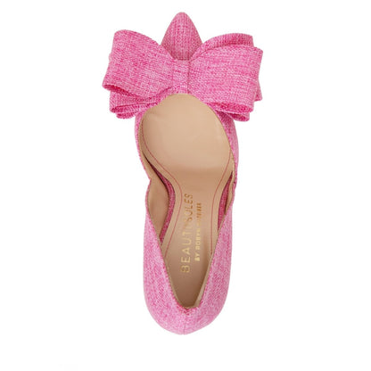 OxSana Women’s Handmade Italian Leather And Linen Pump Heels by Beautiisoles – Don't Panic Shoes