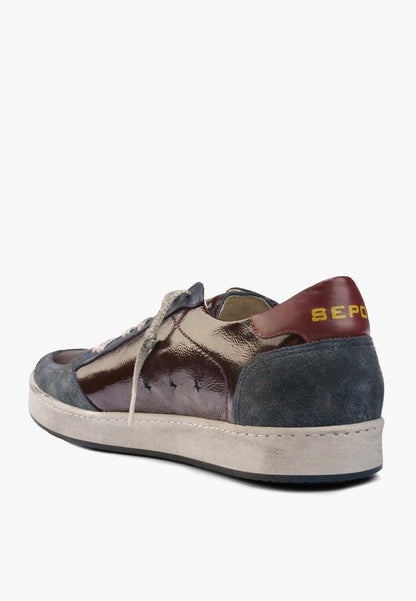Pace Sneaker Patent Leather Suede Burgundy Distressed MEN SHOES by Sepol Shoes – Don't Panic Shoes