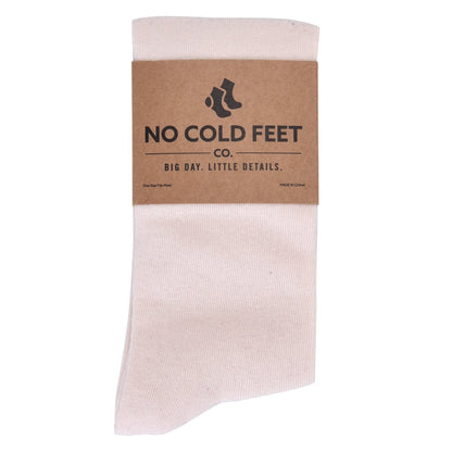 Pale Pink Cotton Blend Women’S Crew Socks Lightweight Breathable Comfortable Everyday Wear Socks by No Cold Feet – Don't Panic Shoes