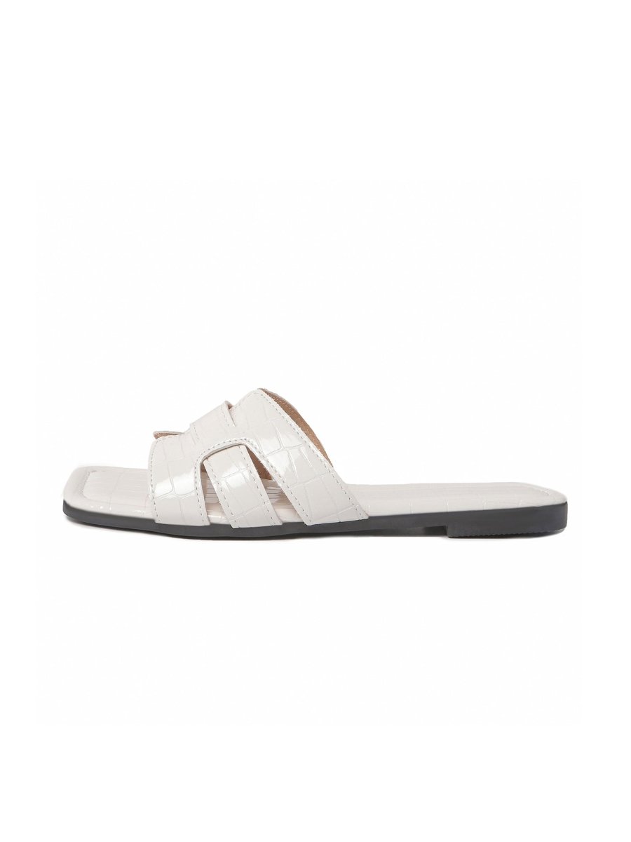 Paloma | White Croc Sandals by J.Adams – Don't Panic Shoes