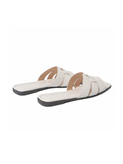 Paloma | White Croc Sandals by J.Adams – Don't Panic Shoes