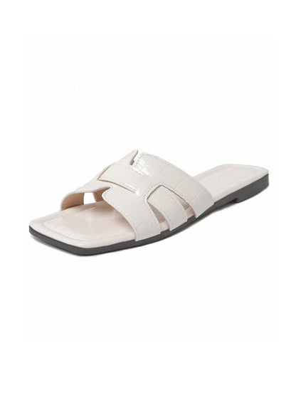 Paloma | White Croc Sandals by J.Adams – Don't Panic Shoes