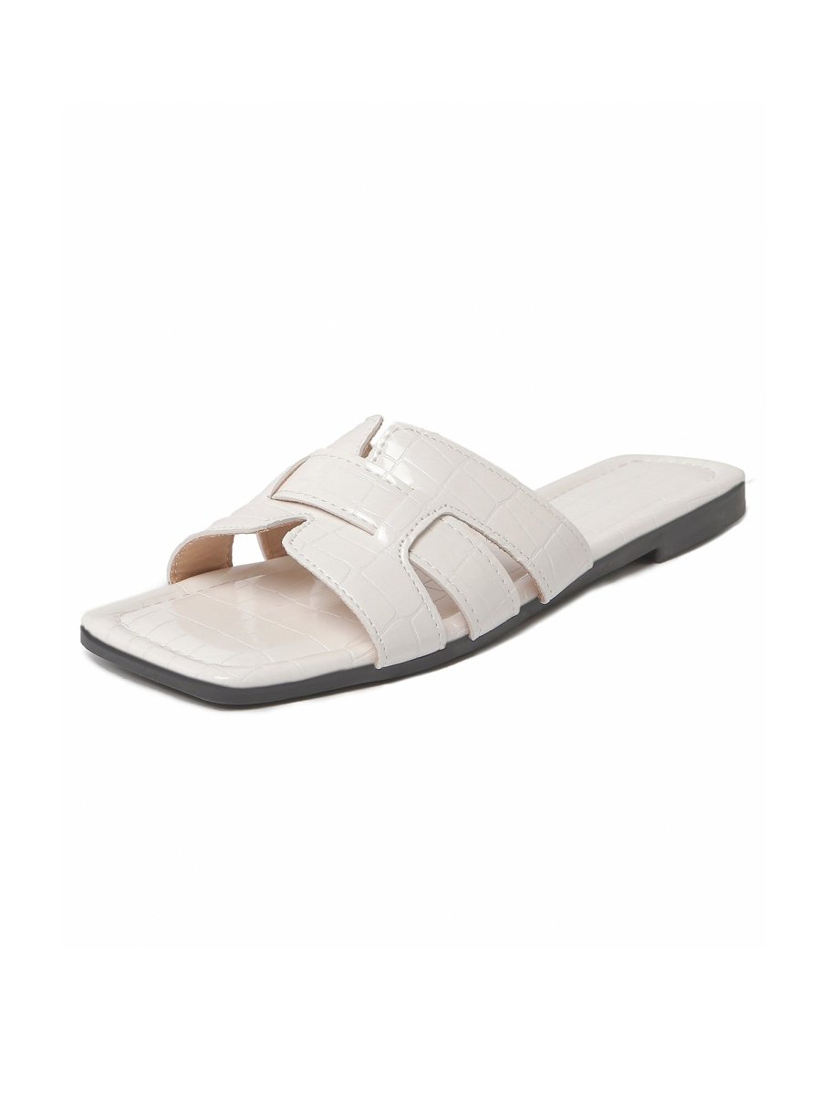 Paloma | White Croc Sandals by J.Adams – Don't Panic Shoes