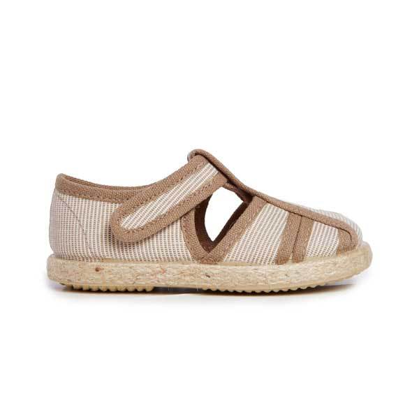 Parker Camel Stripes Adjustable Velcro Cushion Insole Ngf by Childrenchic – Don't Panic Shoes