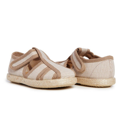 Parker Camel Stripes Adjustable Velcro Cushion Insole Ngf by Childrenchic – Don't Panic Shoes