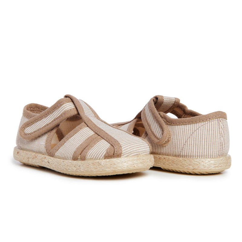 Parker Camel Stripes Adjustable Velcro Cushion Insole Ngf by Childrenchic – Don't Panic Shoes