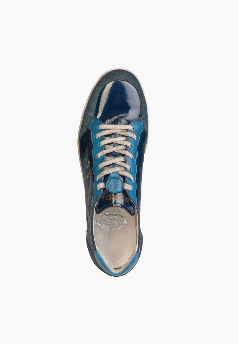 Patent Leather And Suede Navy Distressed Pace Sneaker MEN SHOES by Sepol Shoes – Don't Panic Shoes