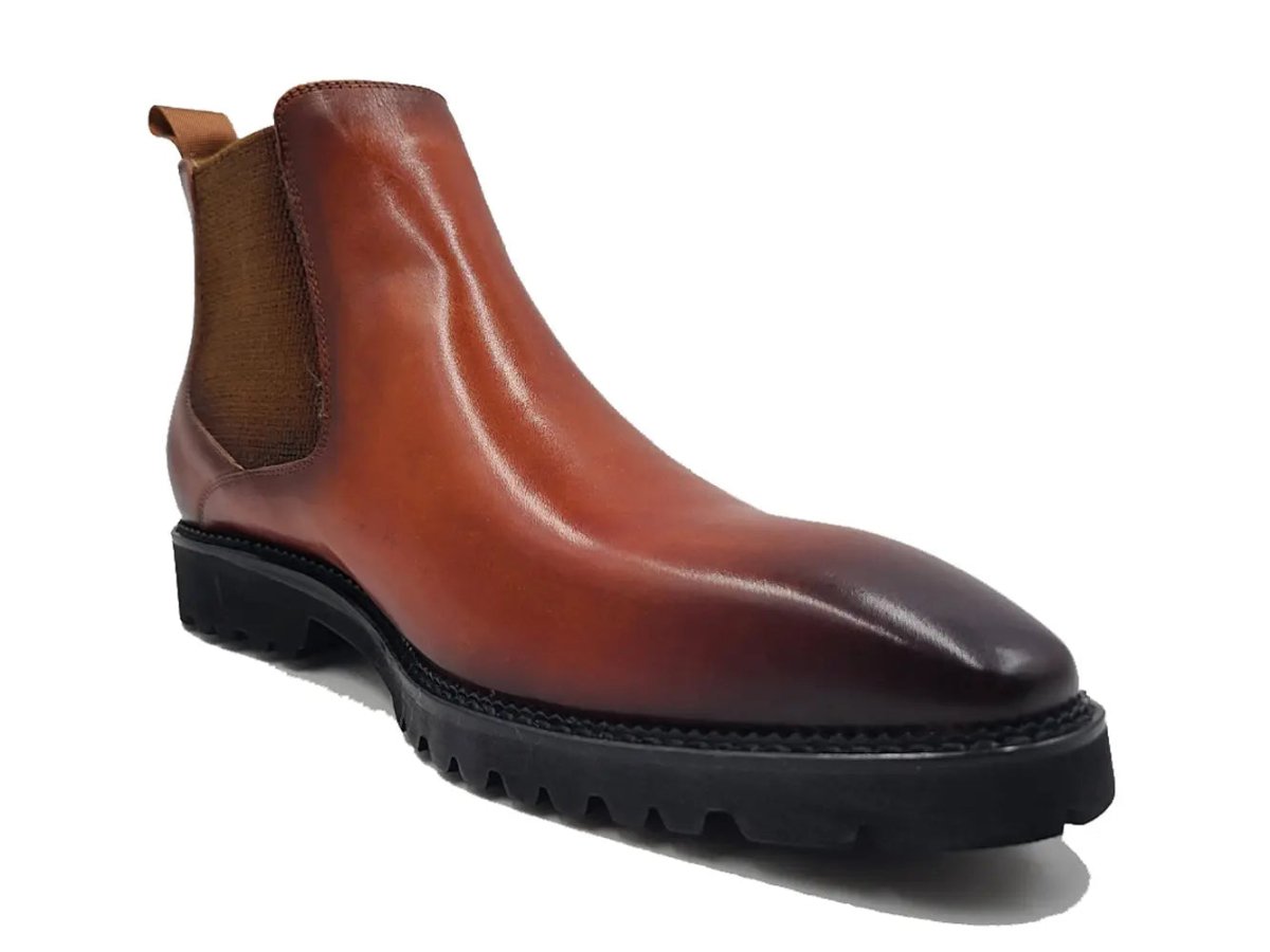 Patina Chelsea Boot Lug Sole Calf Leather All Day Comfort Kb480 - 102 Boots by Carrucci Shoes – Don't Panic Shoes