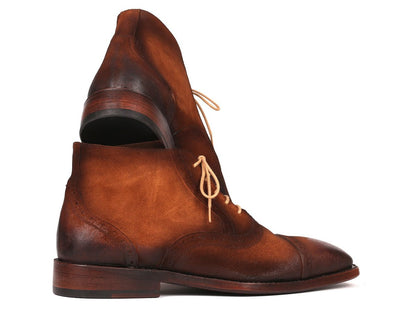 Paul Parkman Antique Suede Brown Cap Toe Ankle Boots (Id644brw17) by Paul Parkman – Don't Panic Shoes