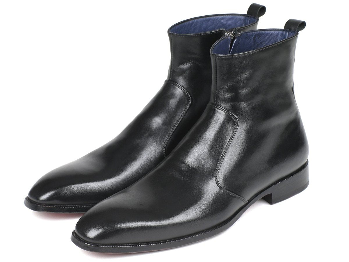 Paul Parkman Black Leather Side Zipper Boots (IdBt485 - Blk) by Paul Parkman – Don't Panic Shoes