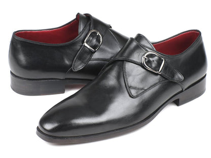 Paul Parkman Black Leather Single Monkstraps (Id011blk54) by Paul Parkman – Don't Panic Shoes