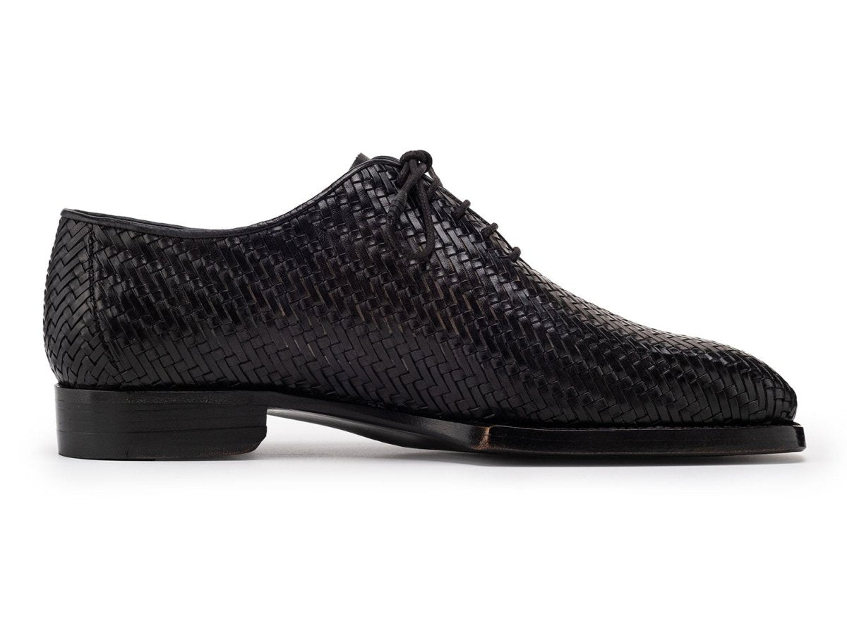 Paul Parkman Black Woven Leather Hand - Welted OxFord Shoes for Men (Id144wn72) by Paul Parkman – Don't Panic Shoes