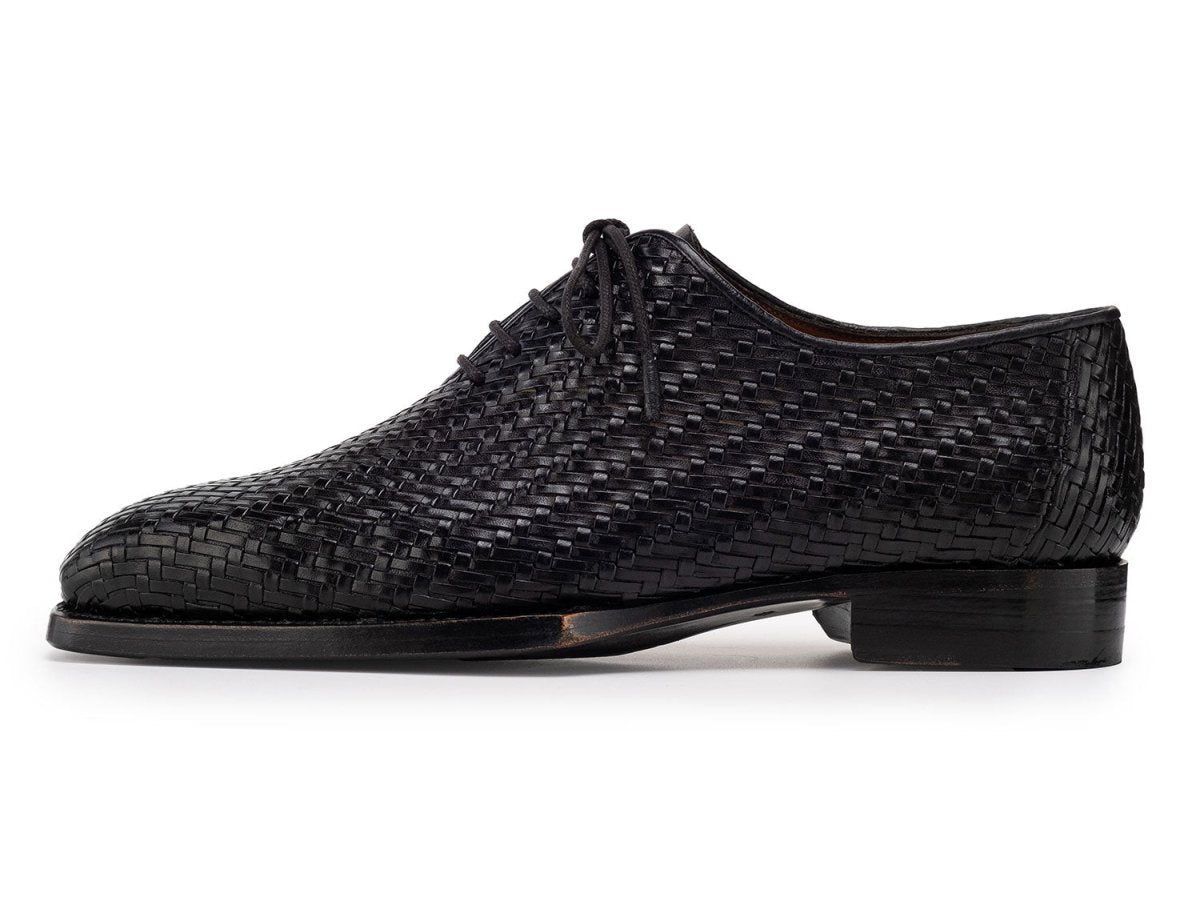 Paul Parkman Black Woven Leather Hand - Welted OxFord Shoes for Men (Id144wn72) by Paul Parkman – Don't Panic Shoes