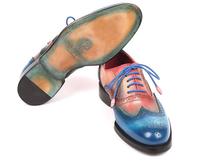 Paul Parkman Blue And Pink Men's Wingtip Oxfords Goodyear Welted (Id027 - Blupnk) by Paul Parkman – Don't Panic Shoes