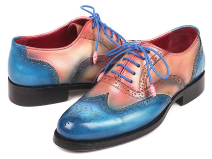 Paul Parkman Blue And Pink Men's Wingtip Oxfords Goodyear Welted (Id027 - Blupnk) by Paul Parkman – Don't Panic Shoes