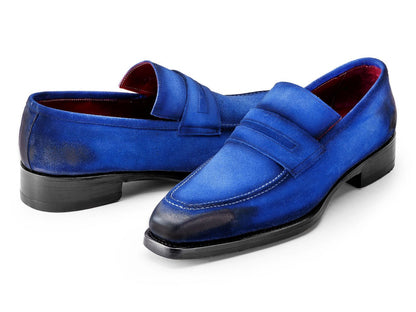 Paul Parkman Blue Antique Suede Goodyear Welted Loafers (Id36bq94) by Paul Parkman – Don't Panic Shoes