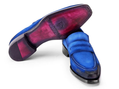 Paul Parkman Blue Antique Suede Goodyear Welted Loafers (Id36bq94) by Paul Parkman – Don't Panic Shoes