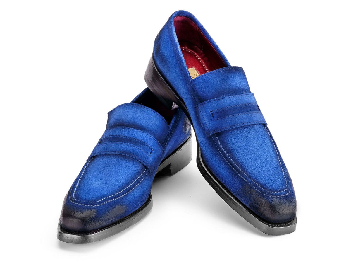 Paul Parkman Blue Antique Suede Goodyear Welted Loafers (Id36bq94) by Paul Parkman – Don't Panic Shoes