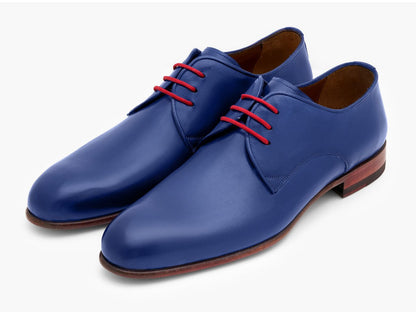 Paul Parkman Blue Hand Painted Derby Shoes (Id633blu13) by Paul Parkman – Don't Panic Shoes