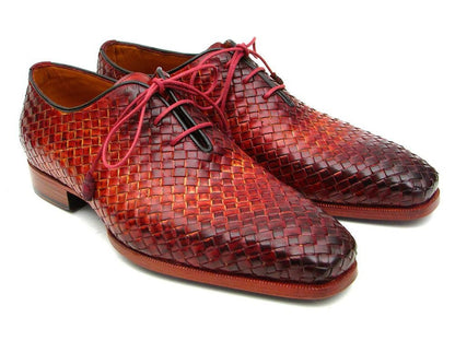 Paul Parkman Bordeaux And Tobacco Woven Leather Oxfords (Id54hk42) by Paul Parkman – Don't Panic Shoes