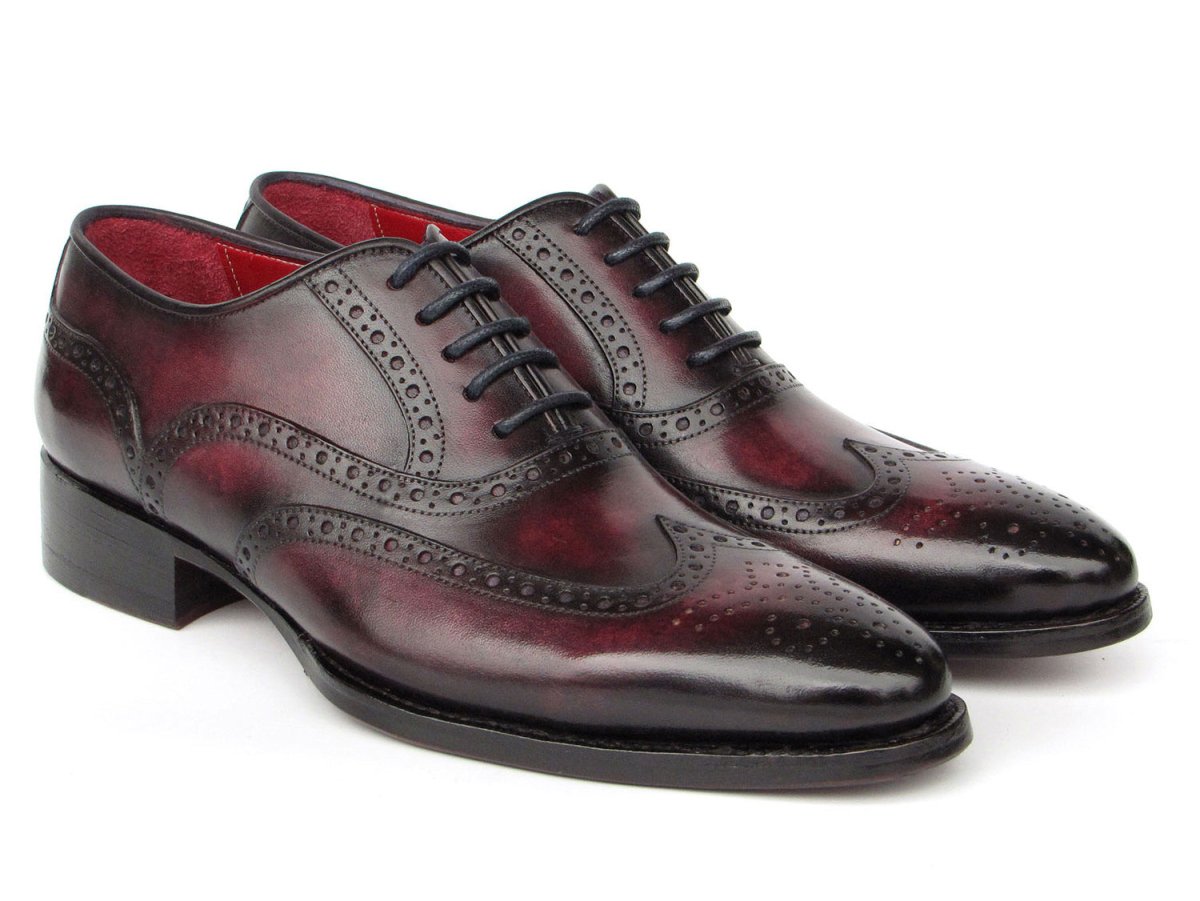 Paul Parkman Bordeaux Burnished Goodyear Welted Wingtip Oxford Shoes (Id66brd94) Shoes by Paul Parkman – Don't Panic Shoes