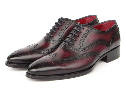 Paul Parkman Bordeaux Burnished Goodyear Welted Wingtip Oxford Shoes (Id66brd94) Shoes by Paul Parkman – Don't Panic Shoes