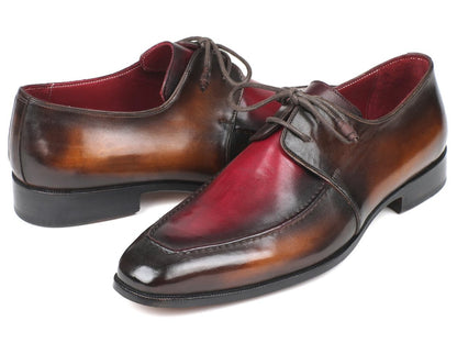 Paul Parkman Brown And Bordeaux Dual Tone Apron Derby Shoes (Id33bb12) by Paul Parkman – Don't Panic Shoes