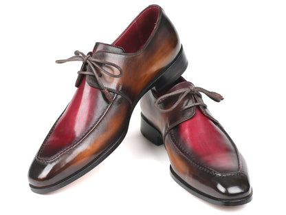 Paul Parkman Brown And Bordeaux Dual Tone Apron Derby Shoes (Id33bb12) by Paul Parkman – Don't Panic Shoes