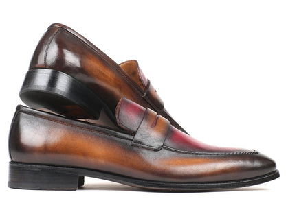 Paul Parkman Brown And Bordeaux Dual Tone Loafers For Men (Id10bb22) by Paul Parkman – Don't Panic Shoes