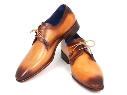 Paul Parkman Brown And Camel Hand - Painted Derby Shoes (Id326 - Cmlbrw) by Paul Parkman – Don't Panic Shoes