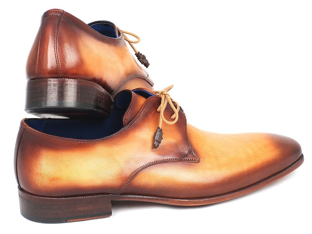 Paul Parkman Brown And Camel Hand - Painted Derby Shoes (Id326 - Cmlbrw) by Paul Parkman – Don't Panic Shoes