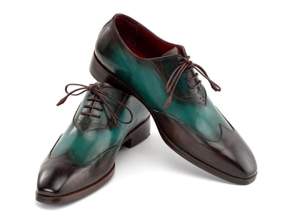 Paul Parkman Brown And Green Patina Leather Wingtip Oxford Shoes Al3257sj by Paul Parkman – Don't Panic Shoes
