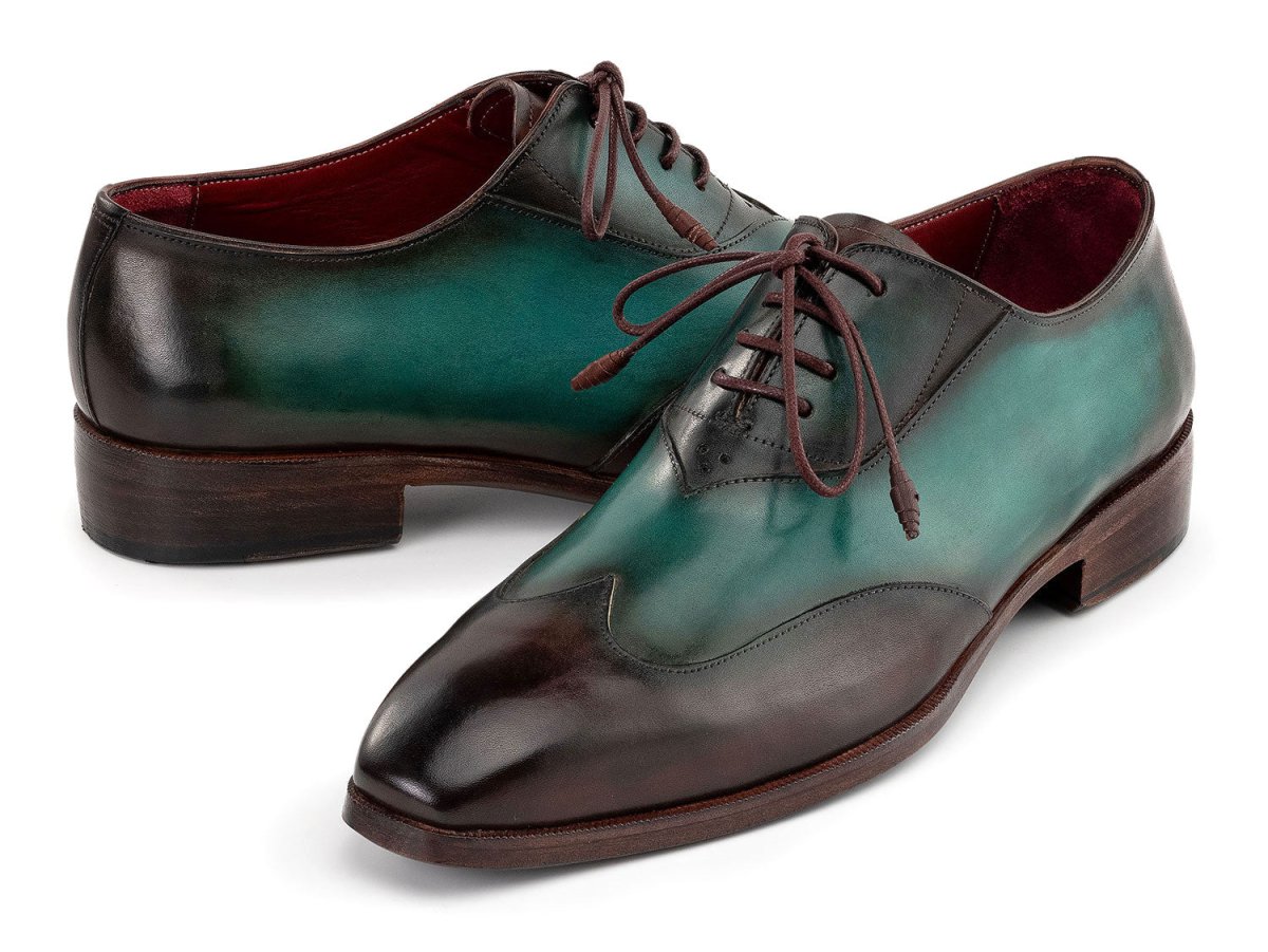 Paul Parkman Brown And Green Patina Leather Wingtip Oxford Shoes Al3257sj by Paul Parkman – Don't Panic Shoes