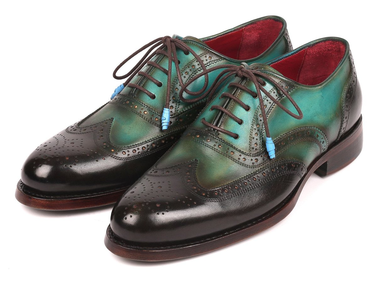 Paul Parkman Brown And Green Wingtip Oxfords Goodyear Welted (Id027 - Brwgrn) by Paul Parkman – Don't Panic Shoes