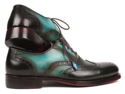 Paul Parkman Brown And Green Wingtip Oxfords Goodyear Welted (Id027 - Brwgrn) by Paul Parkman – Don't Panic Shoes