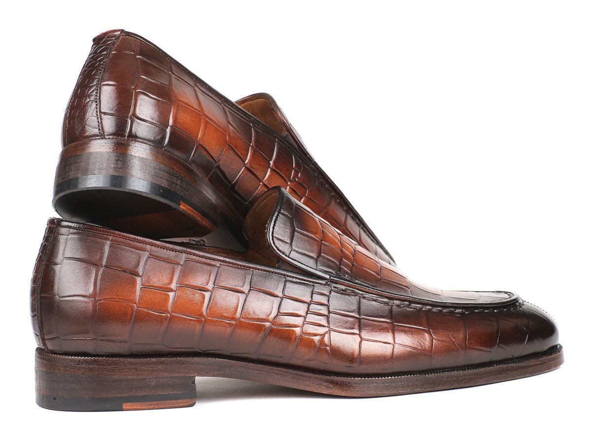 Paul Parkman Brown Burnished Crocodile Embossed Calfskin Loafer (Id7339 - Brw) by Paul Parkman – Don't Panic Shoes