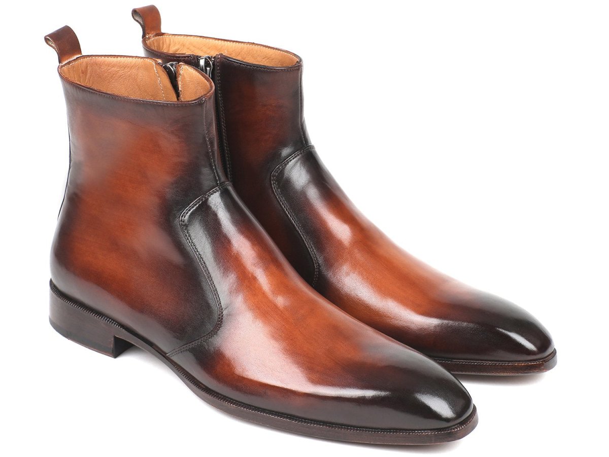 Paul Parkman Brown Burnished Side Zipper Boots (IdBt486 - Brw) by Paul Parkman – Don't Panic Shoes