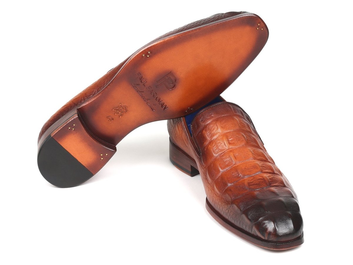 Paul Parkman Brown Crocodile Embossed Calfskin Loafers (Id5576 - Brw) by Paul Parkman – Don't Panic Shoes