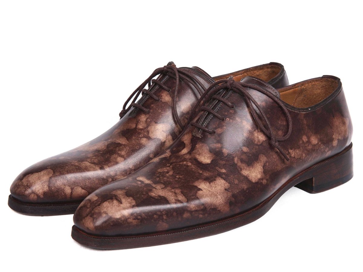 Paul Parkman Camouflage Hand - Painted Wholecut Oxfords Brown (IdCm37brw) by Paul Parkman – Don't Panic Shoes